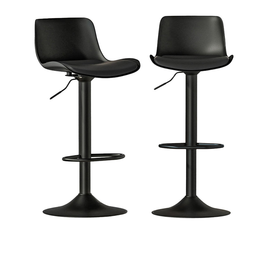 Artiss Swivel Bar Stool Set of 2 Black - Image 01