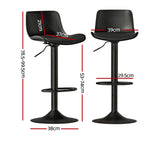 Artiss Swivel Bar Stool Set of 2 Black - Image 03