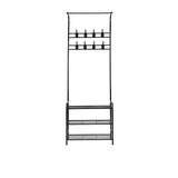 Artiss Coat Stand and Shoe Organiser Black - Image 04