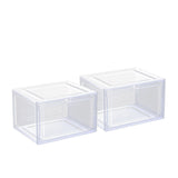 Artiss DIY Stackable Shoe Box with Magnetic Door Set of 2 - Image 01