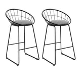 Artiss Metallic Bar Stool Set of 2 Black - Image 01