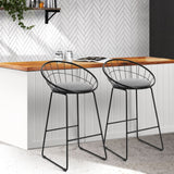 Artiss Metallic Bar Stool Set of 2 Black - Image 03