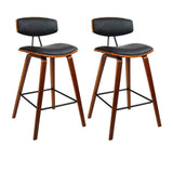 Artiss Bar Stool with Wide Curved Backrest Set of 2 Black - Image 01