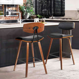 Artiss Bar Stool with Wide Curved Backrest Set of 2 Black - Image 02