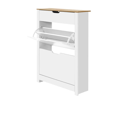 Artiss Shoe Cabinet Storage Organiser White - Image 01