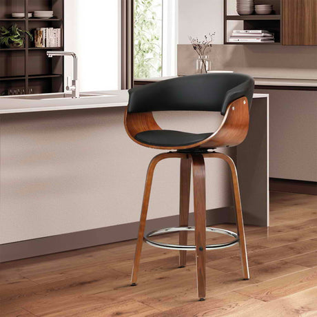 Artiss Swivel Bar Stool Black - Image 02