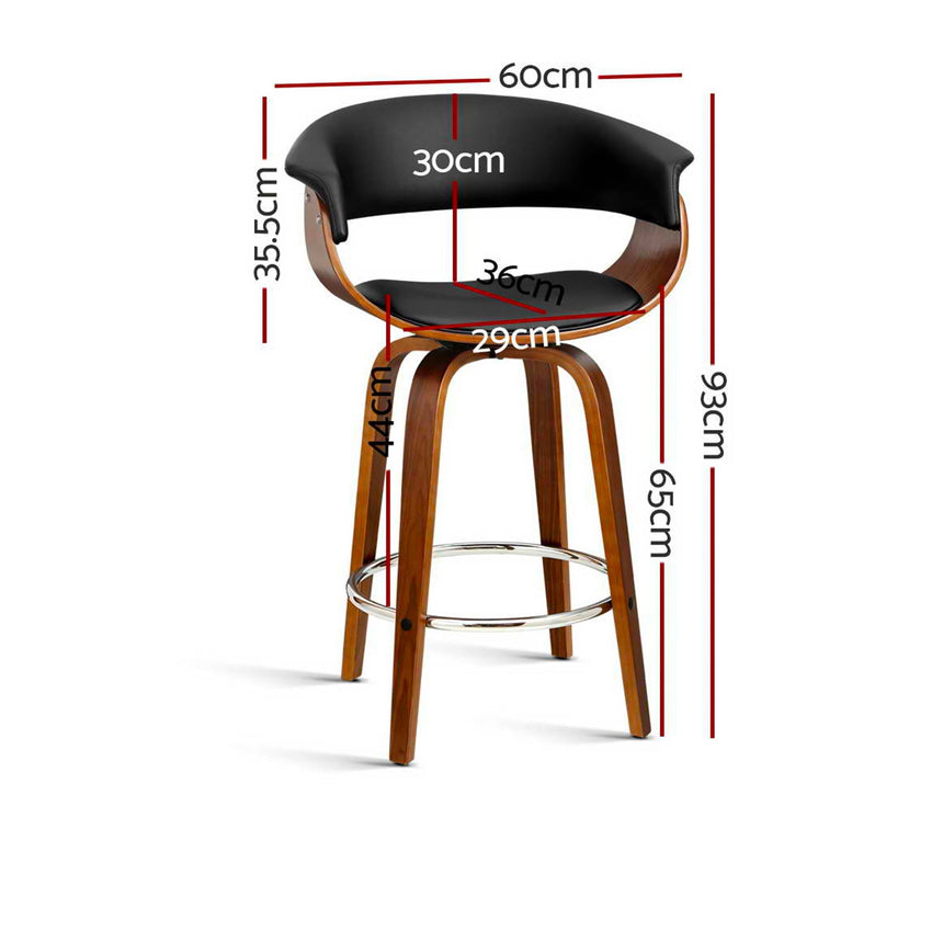 Artiss Swivel Bar Stool Black - Image 05