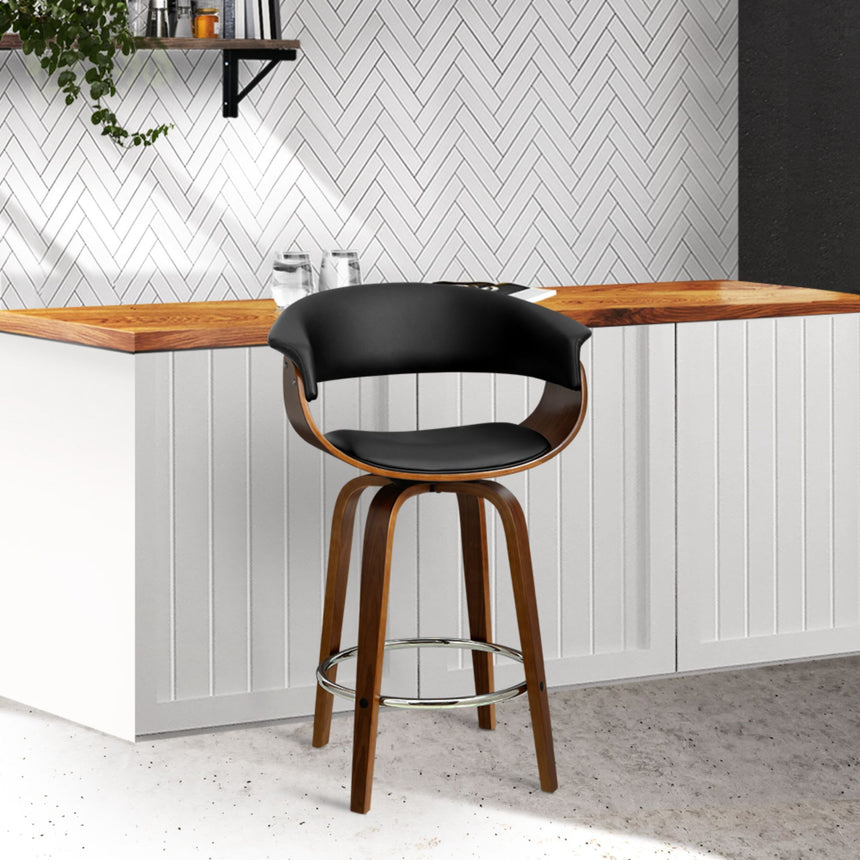 Artiss Swivel Bar Stool Black - Image 04