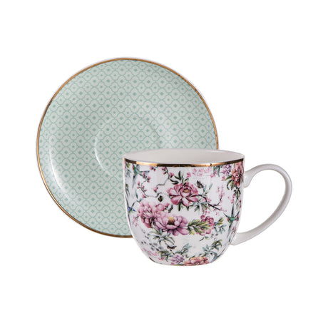 Ashdene Chinoiserie Cup and Saucer in White - Image 01