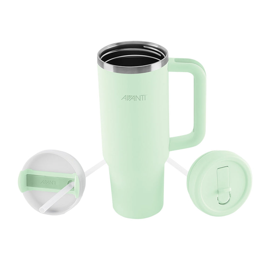 Avanti HydroQuench Insulated Travel Tumbler with Two Lids 1 Litre Soft Mint - Image 04