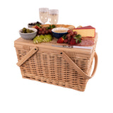 Avanti Pinewood Top Insulated Picnic Basket 4 Person Flora - Image 01