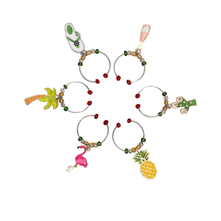 Avanti Wine Charm Set of 6 in Tropical - Image 01