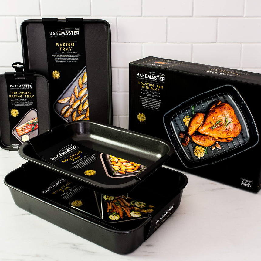 Bakemaster Large Deep Roasting Pan & Square Baking Tray Pack - Image 05