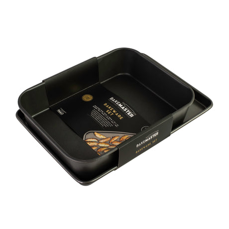 Bakemaster Medium Deep Roasting Pan & Oven Tray Pack - Image 02