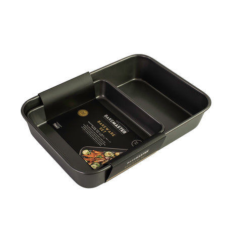 Bakemaster Large Deep Roasting Pan & Square Baking Tray Pack - Image 02