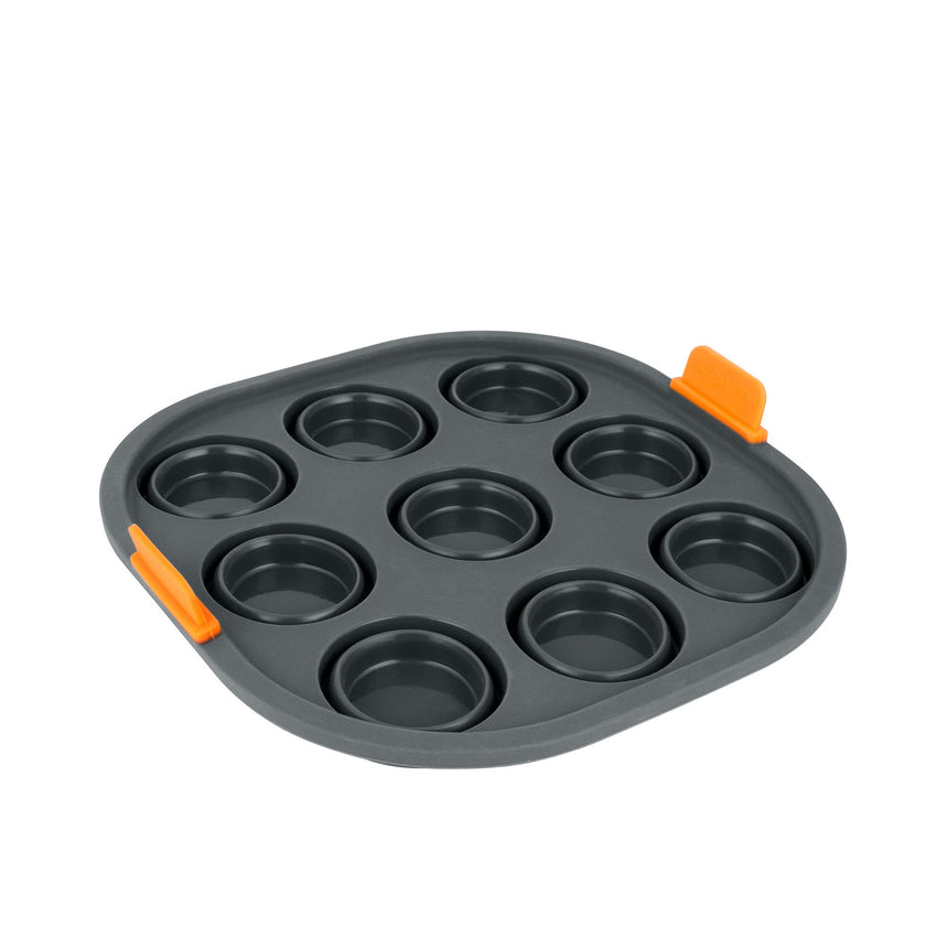 Bakemaster Silicone Square Collapsible Air Fryer Mini Muffin Pan 9 Cup - Image 03