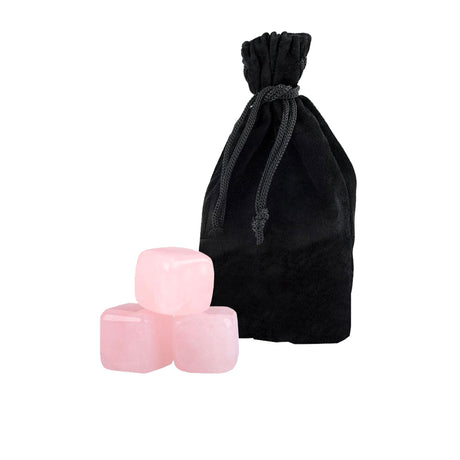 Bartender Rose Quartz Gin Stones with Bag Set of 6 - Image 01