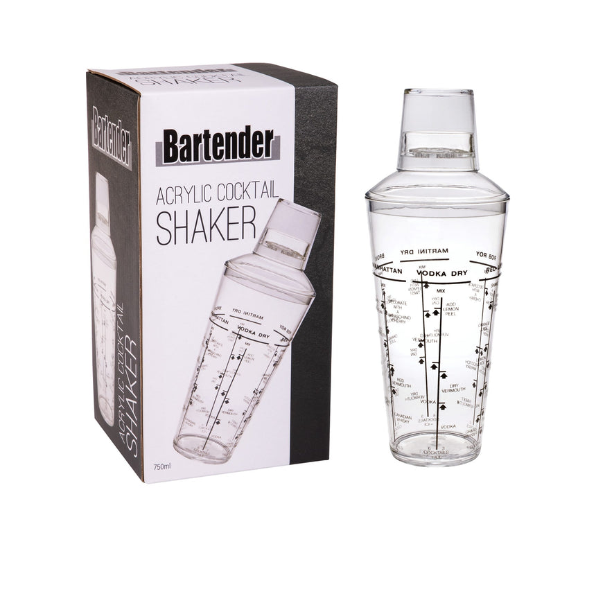 Bartender Acrylic Cocktail Shaker 750ml - Image 03