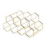 Bartender Hexagonal Wine Rack 9 Bottle Gold - Image 01