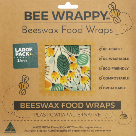 Bee Wrappy Beeswax Food Wraps Large Set of 2 - Image 01
