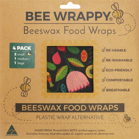 Bee Wrappy Beeswax Food Wraps Set of 4 - Image 01