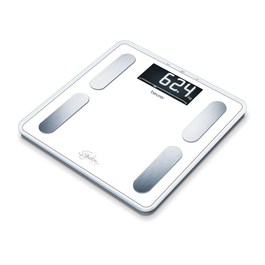 Beurer Digital Glass Body Fat Bathroom Scale White - Image 02