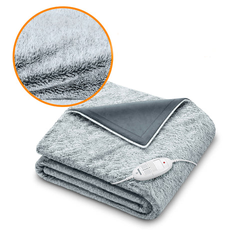 Beurer HD75GNORDIC Super Cosy Heated Throw Blanket Charcoal Grey - Image 02