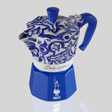 Bialetti Dolce & Gabbana Moka Express Stovetop Espresso Maker 3 Cup Mediterranean Blue - Image 02