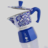 Bialetti Dolce & Gabbana Moka Express Stovetop Espresso Maker 3 Cup Mediterranean Blue - Image 03