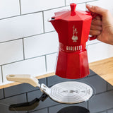 Bialetti Moka Exclusive Stovetop Espresso Maker 6 Cup in Red - Image 06