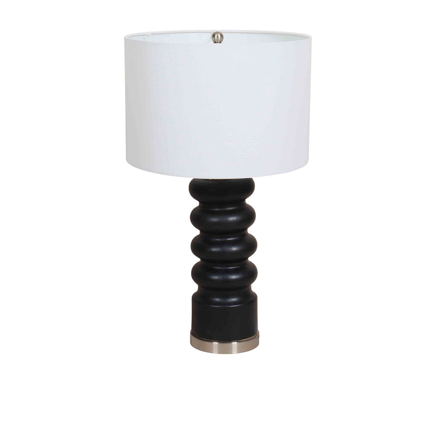 Bloomingdale Ceramic Ribbed Table Lamp Black - Image 01