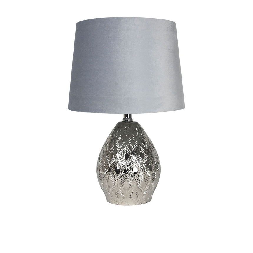 Bloomingdale Ceramic Bulb Table Lamp Silver - Image 01