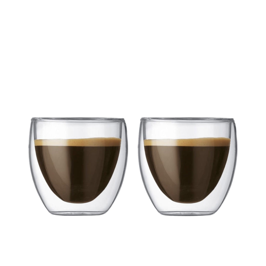 Bodum Pavina Double Wall Glass Borosilicate 80ml Set of 2 - Image 01