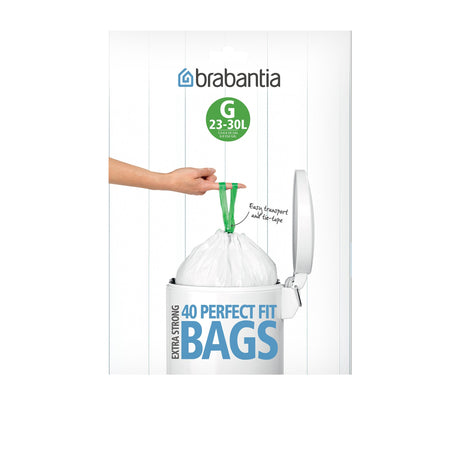 Brabantia Bin Liners, G, 30 Litre, Smartfix - Image 01