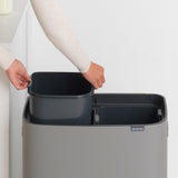 Brabantia BO Touch Bin 2 x 30L Mineral Concrete Grey - Image 04