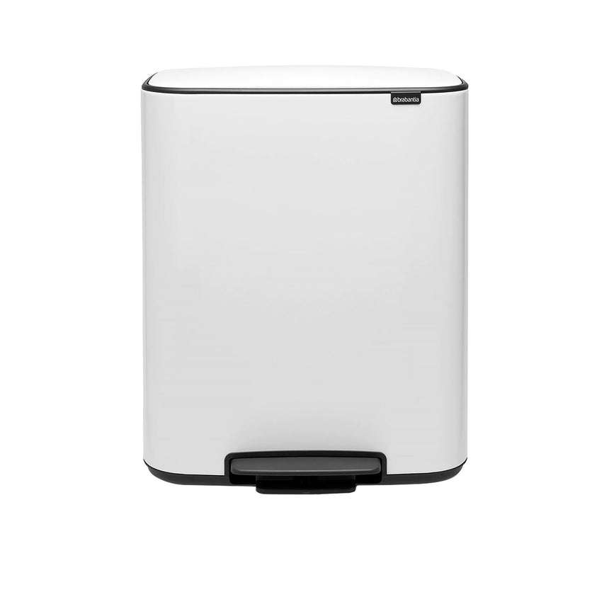 Brabantia BO Pedal Bin 2 x 30L in White - Image 01