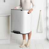 Brabantia BO Pedal Bin 2 x 30L in White - Image 04