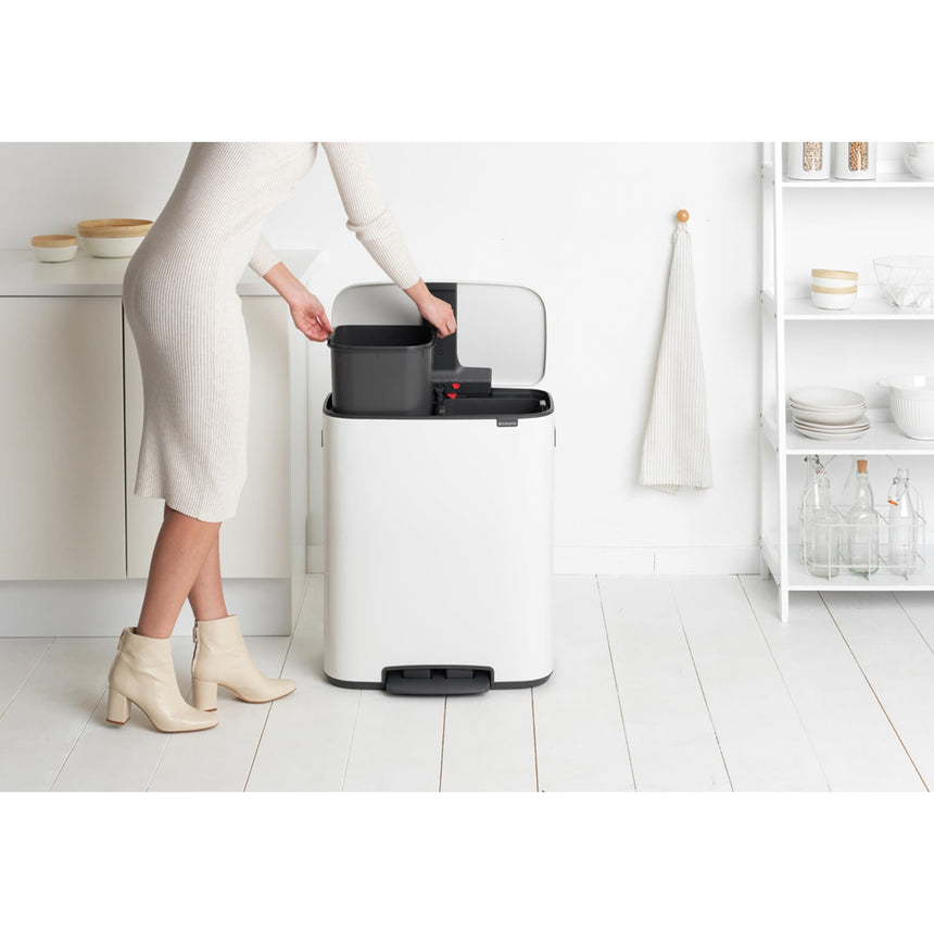 Brabantia BO Pedal Bin 2 x 30L in White - Image 05