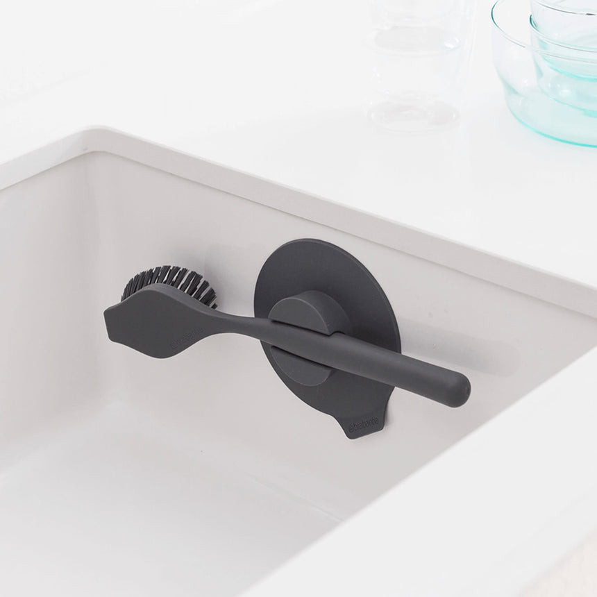 Brabantia Dish Brush with Suction Cup Holder Dark Grey - Image 04