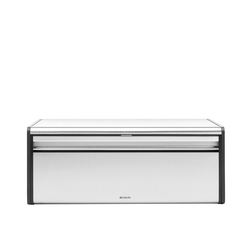 Brabantia Fall Front Bread Bin Matt Steel Fingerprint Proof - Image 01