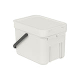 Brabantia Sort & Go Waste Bin 6 Litre Light Grey - Image 02