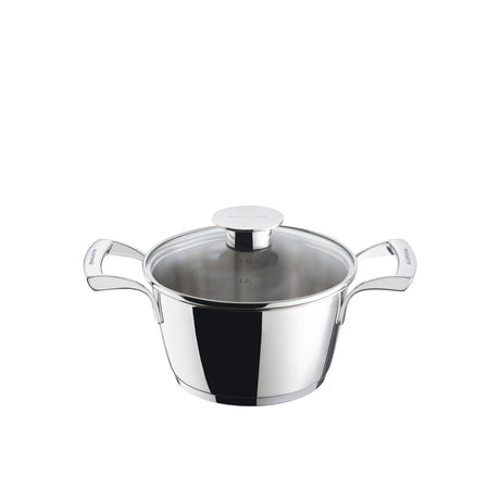 Bugatti Stainless Steel Casserole with Glass Lid 18cm - 1.5L Chrome - Image 01