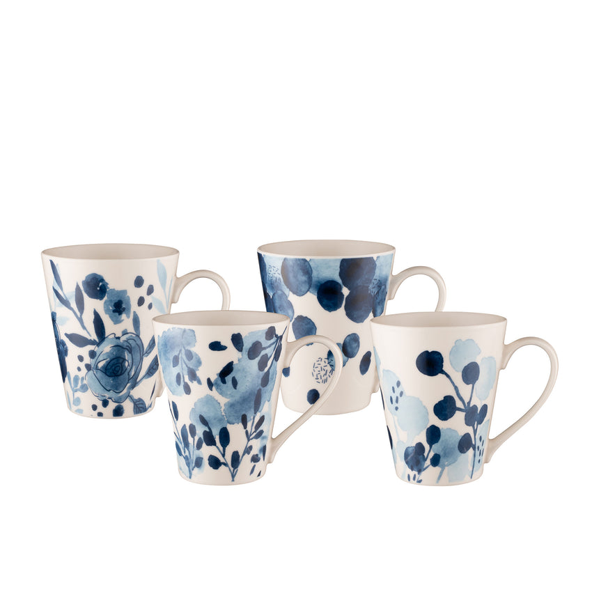 Bundanoon Conical Mug 414ml Sapphire Blooms Set of 4 - Image 01