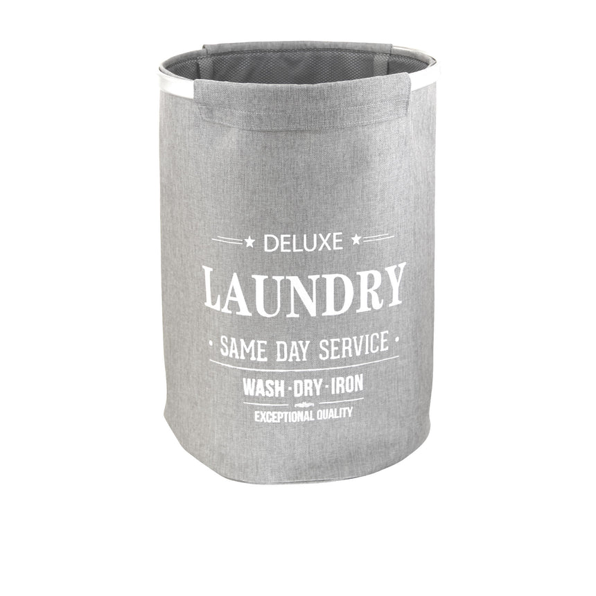 Butlers Capri Round Laundry Hamper Coal - Image 01