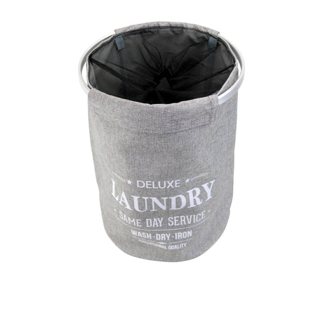 Butlers Capri Round Laundry Hamper Coal - Image 02