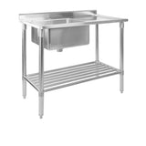 Cefito 304 Stainless Steel Kitchen Bench with Sink 100x60cm - Image 01