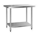 Cefito 304 Stainless Steel Kitchen Bench 121.9x61cm - Image 01