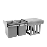 Cefito Pull Out Dual Bin 15L+15L Grey - Image 01