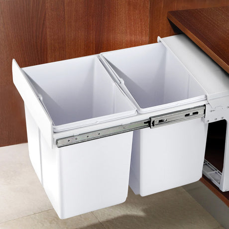 Cefito Pull Out Dual Bin 15L+15L White - Image 02