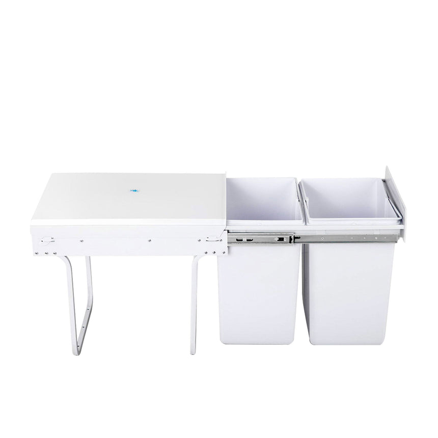 Cefito Pull Out Dual Bin 20L+20L White - Image 01